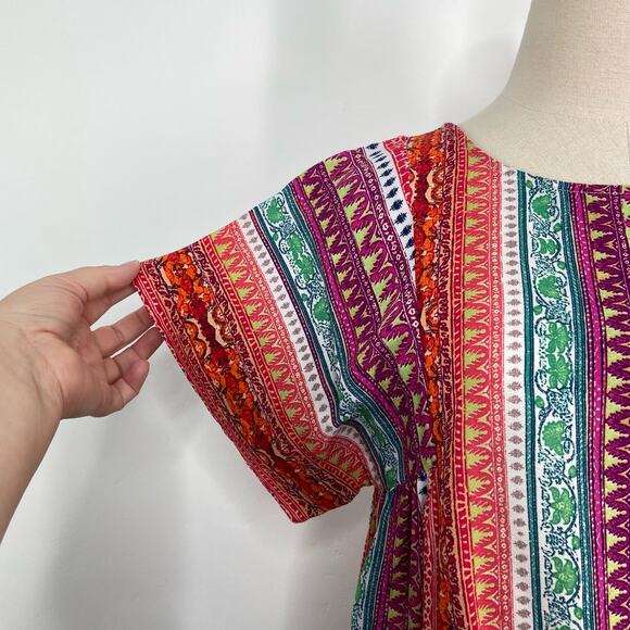 Anthropologie Maeve Milla Top Multicolor Striped Boxy Flowy Boho Beach Size XS - Picture 2 of 8